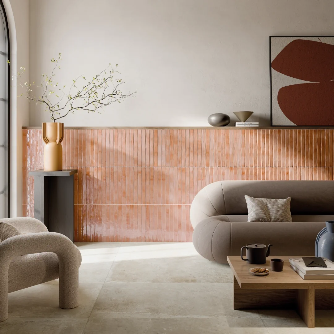 Gres Rondine COLORS efekt kolor - aranzacja w przestronnym holu