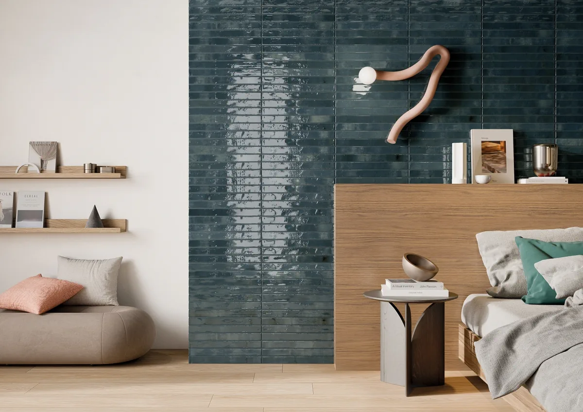 Gres Rondine COLORS efekt kolor - aranzacja w minimalistycznym wnetrzu