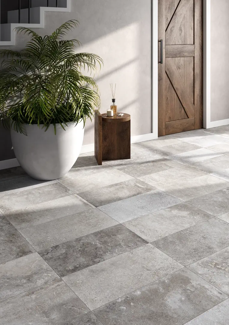 Gres Rondine PROVENCE efekt kamień - aranzacja w eleganckiej lazience