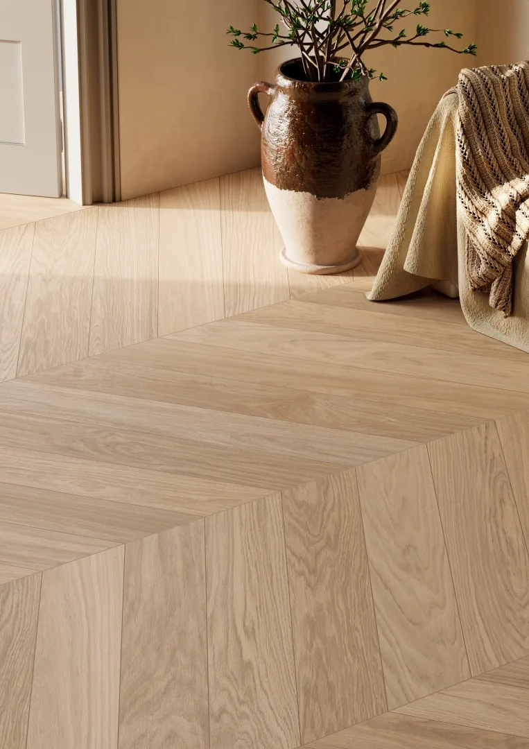 Gres Rondine CHEVRON XL efekt drewno - aranzacja w elewacji domu