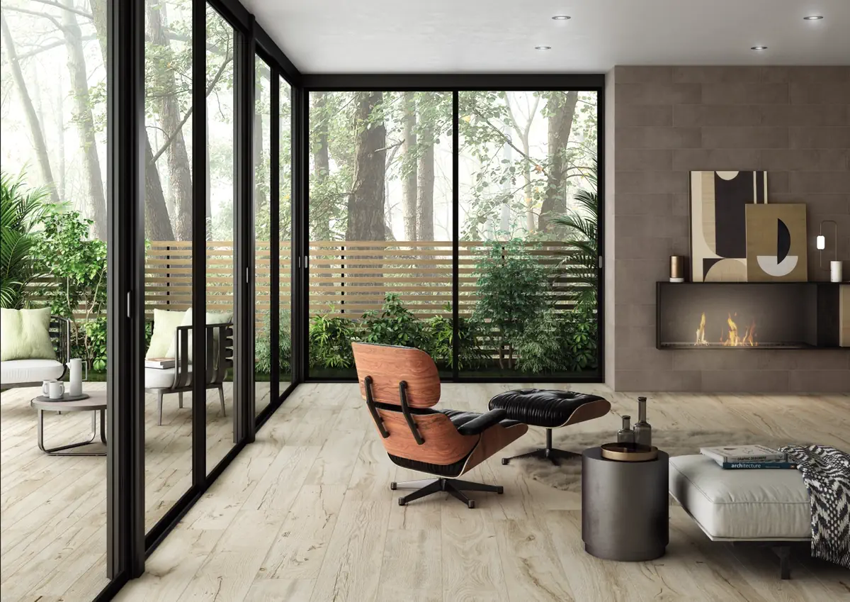 Gres Rondine DARING efekt drewno - aranzacja w eleganckiej lazience