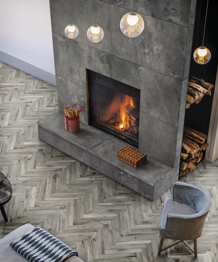 Gres Rondine LIVING efekt drewno - aranzacja w eleganckiej lazience