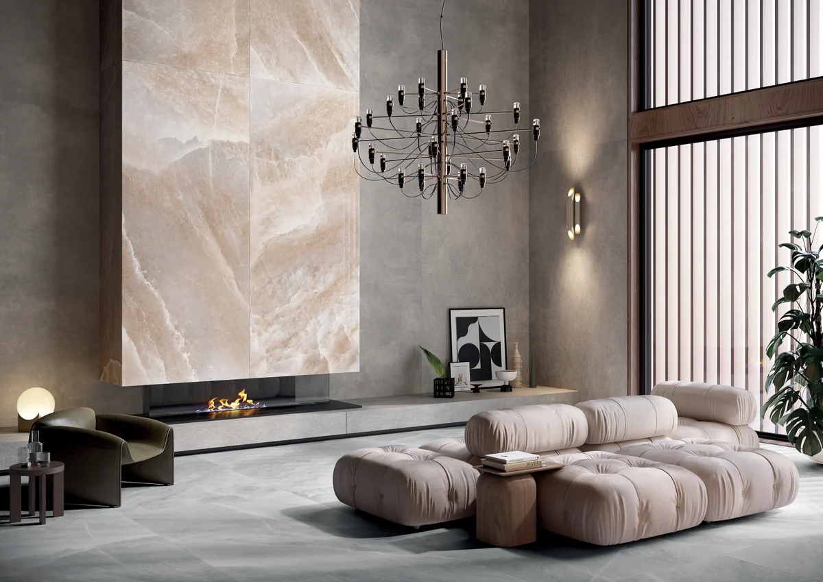 Gres Rondine HIMALAYA efekt marmur - aranzacja w eleganckiej lazience