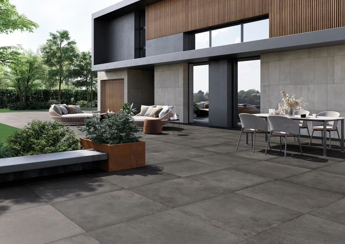 Gres Rondine LOFT efekt beton - aranzacja w minimalistycznym wnetrzu