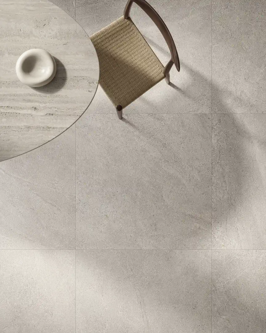 Gres Santagostino BERGSTONE efekt kamień - aranzacja w eleganckiej lazience