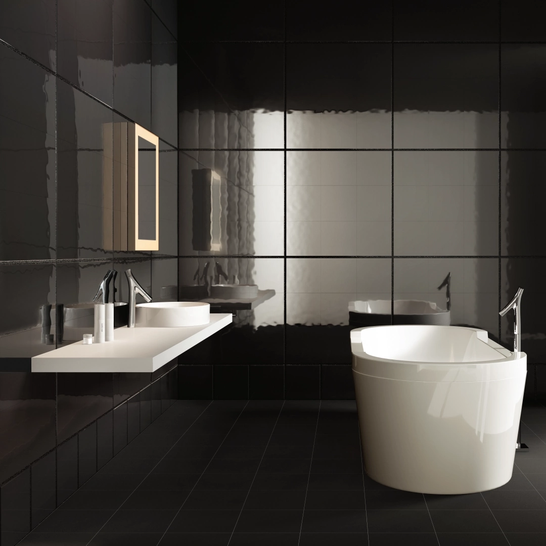 Gres Santagostino FLEXIBLE ARCHITECTURE efekt kolor - aranzacja w minimalistycznym wnetrzu