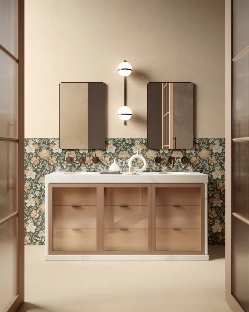 Gres Santagostino INSIDEART COLOR efekt kolor - aranzacja w eleganckiej lazience