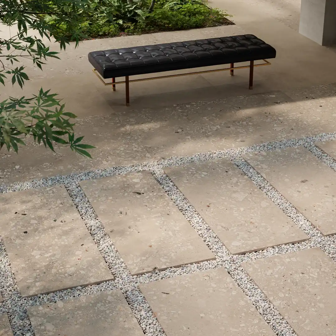 Gres Santagostino LOGICO efekt terrazzo, kamień, , beton - aranzacja w eleganckiej lazience