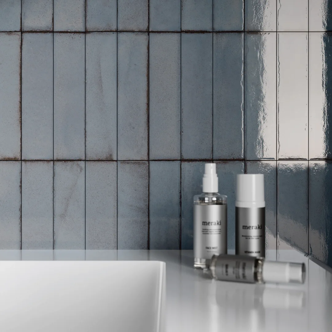 Gres Santagostino TETRIS efekt terrazzo, cegła - aranzacja w elewacji domu