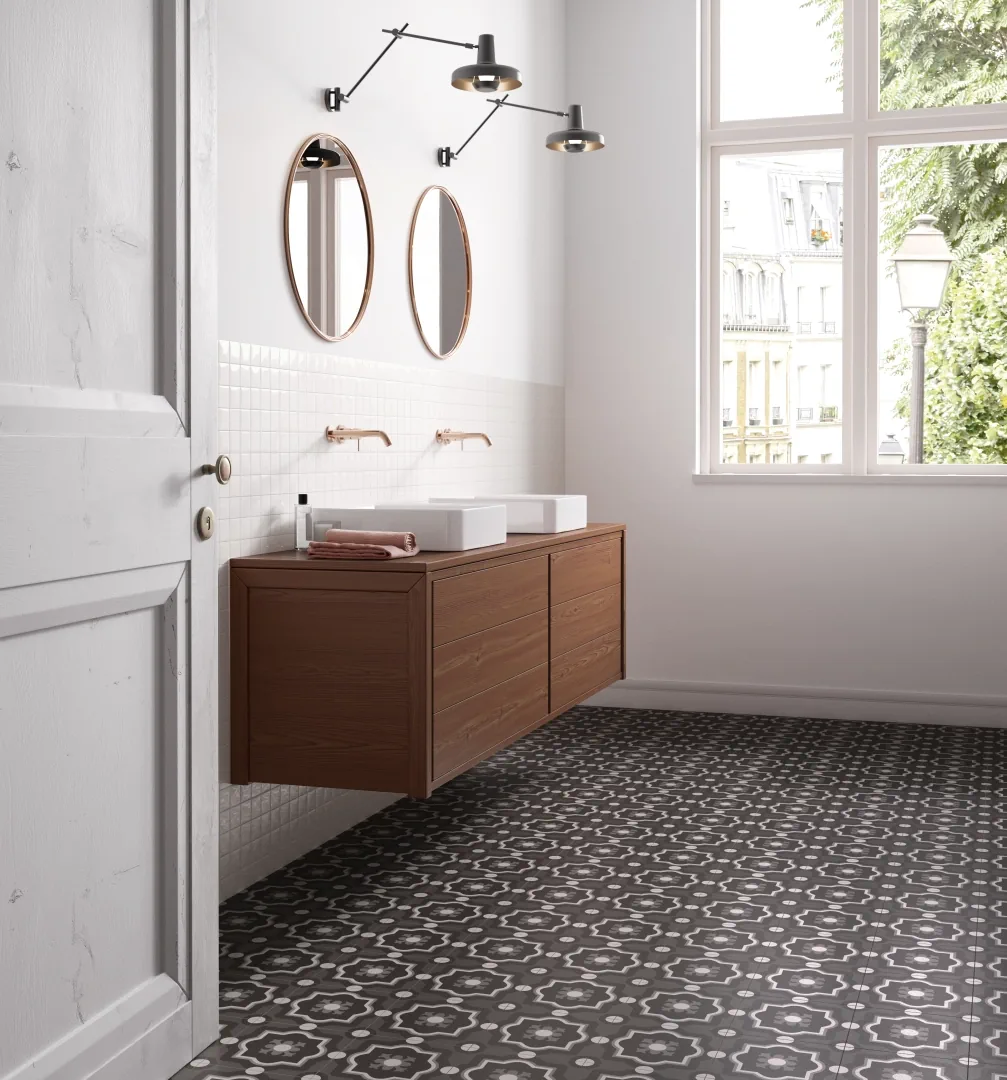 Gres Santagostino PATCHWORK efekt wzór - aranzacja w elewacji domu
