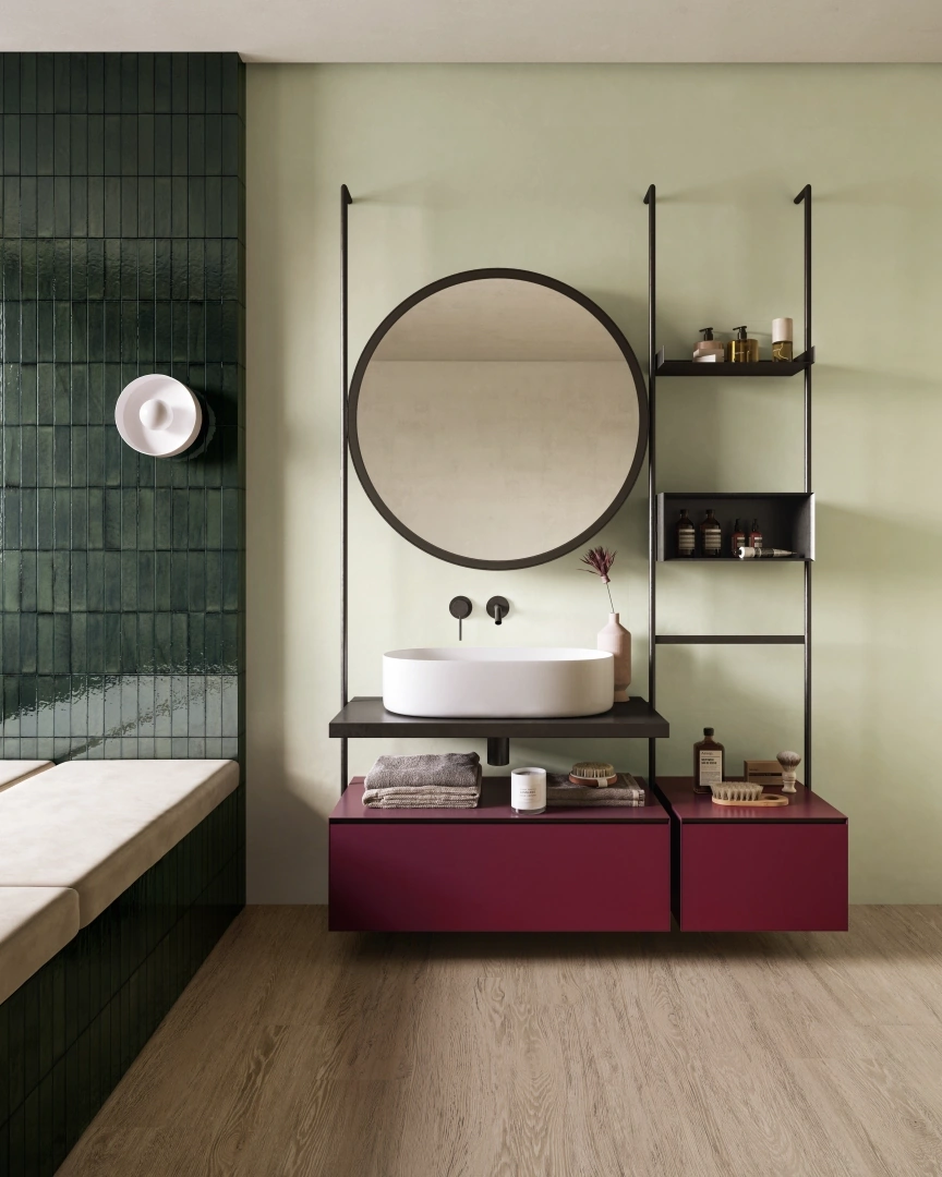 Gres Santagostino INSIDEART COLOR efekt kolor - aranzacja w eleganckiej lazience