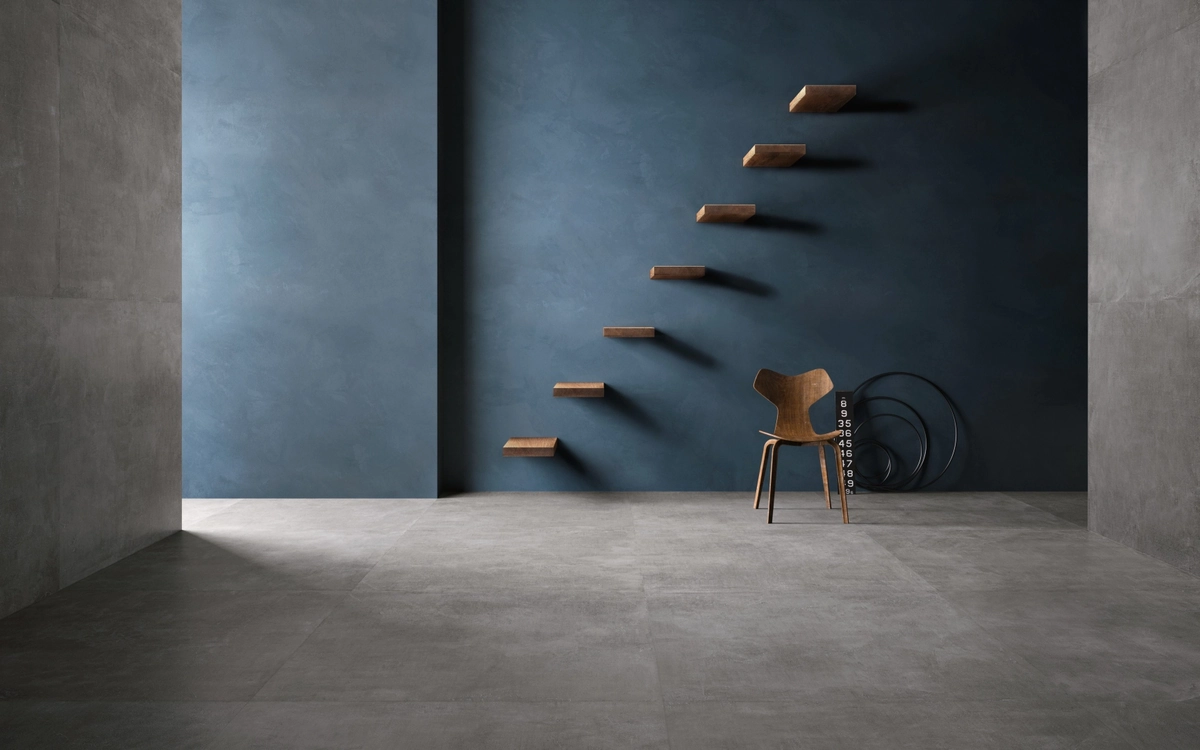Gres Santagostino SET efekt beton - aranzacja w eleganckiej lazience
