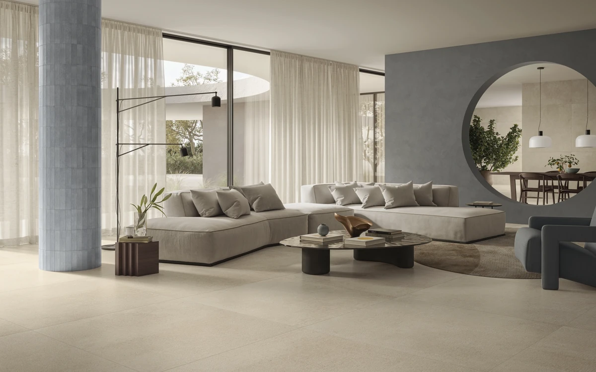 Gres Santagostino NOVART efekt dywan - aranzacja w eleganckiej lazience