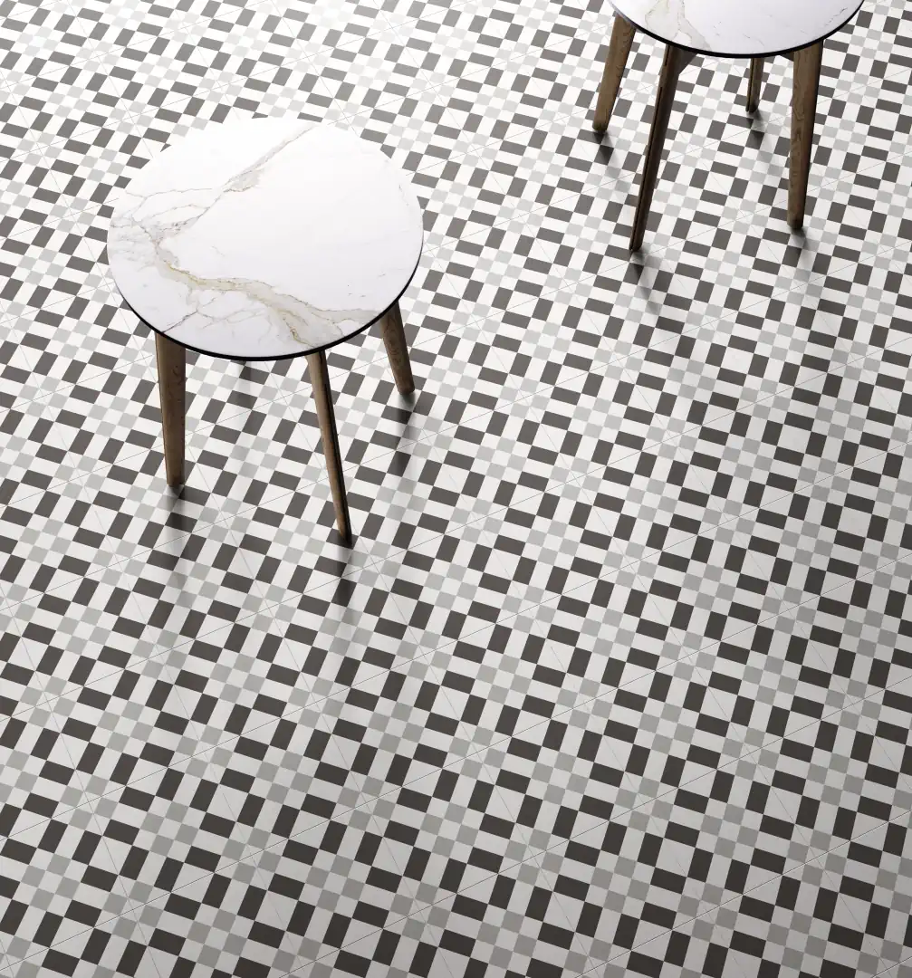 Gres Santagostino PATCHWORK efekt wzór - aranzacja w eleganckiej lazience