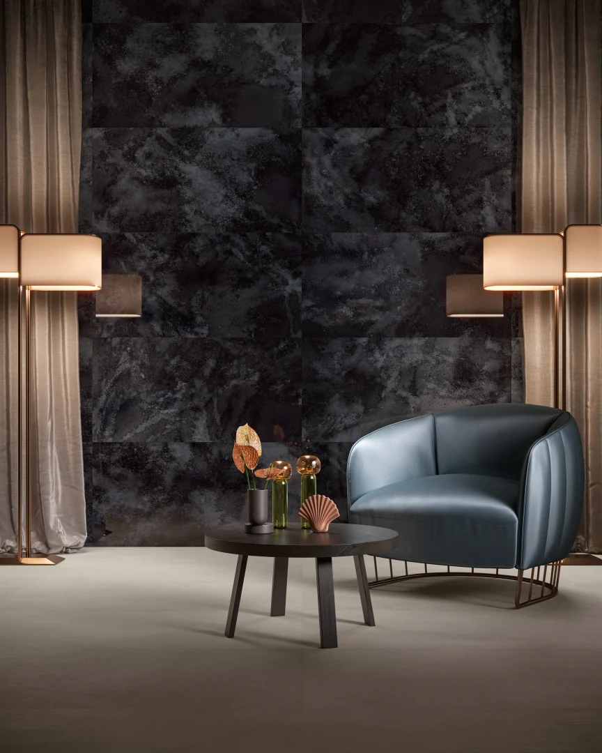 Gres Santagostino SABLE efekt beton - aranzacja w eleganckiej lazience