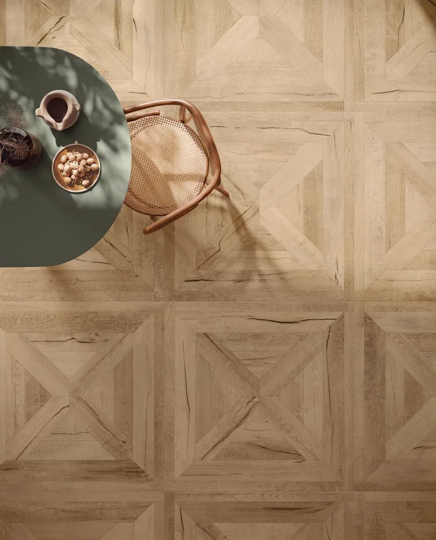 Gres Santagostino RICORDI efekt drewno - aranzacja w eleganckiej lazience