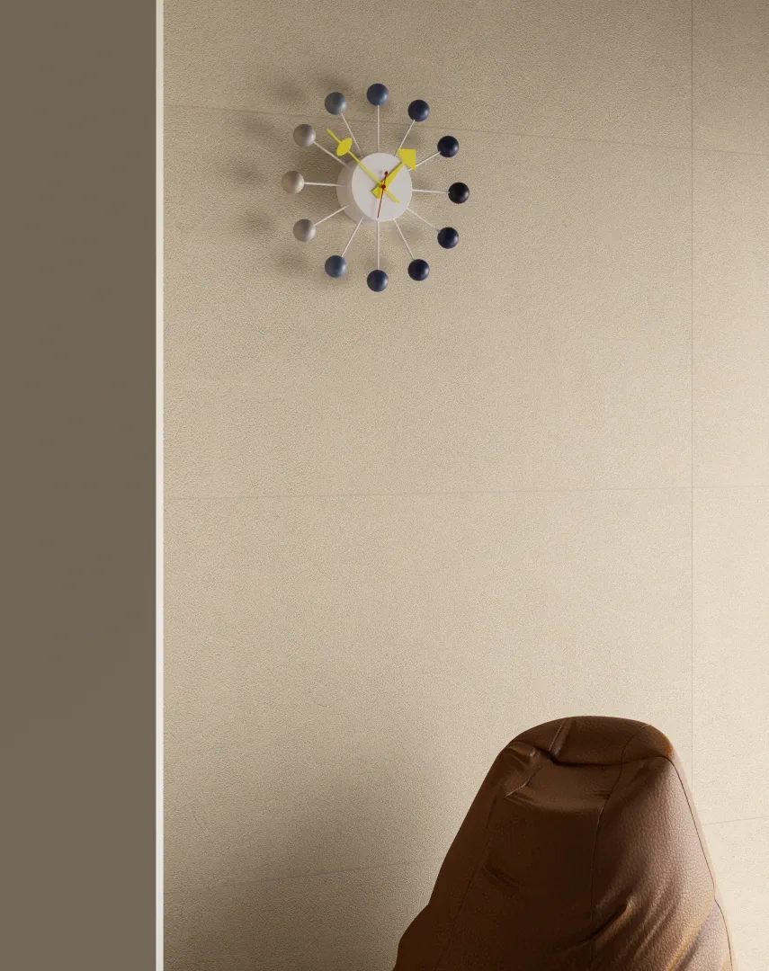 Gres Santagostino IRO efekt terrazzo, beton - aranzacja w nowoczesnym salonie