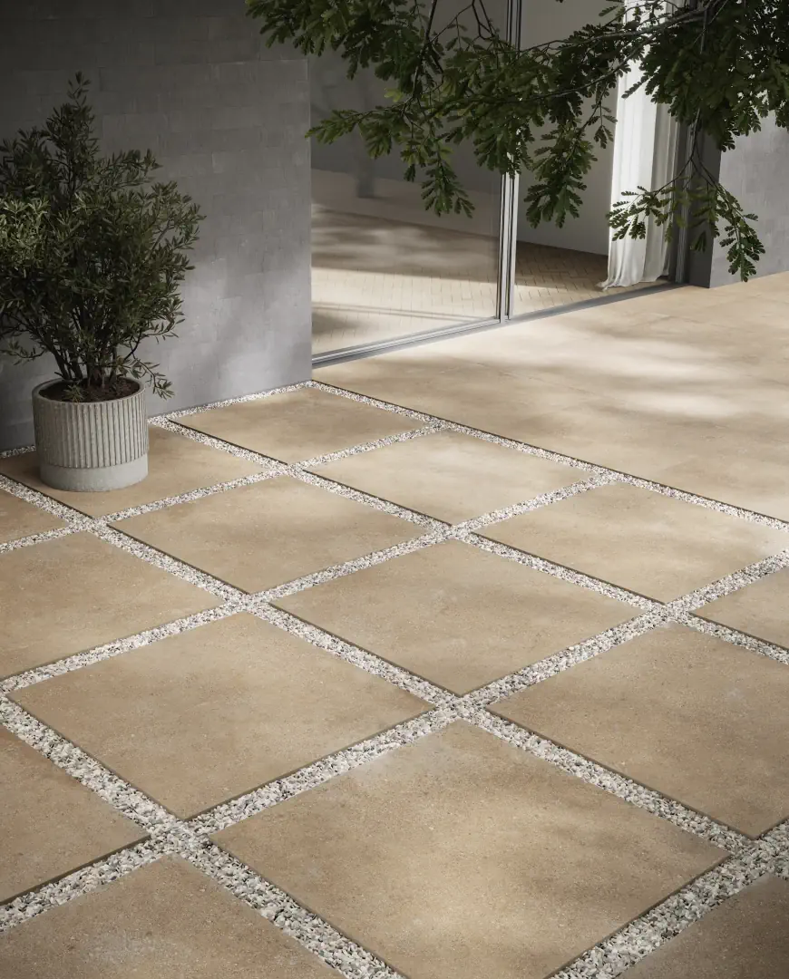 Gres Santagostino DUO efekt beton - aranzacja w minimalistycznym wnetrzu