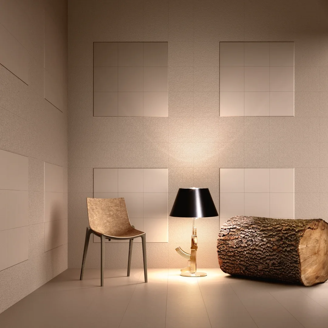 Gres Santagostino FLEXIBLE ARCHITECTURE efekt kolor - aranzacja w korytarzu z naturalnym swiatlem