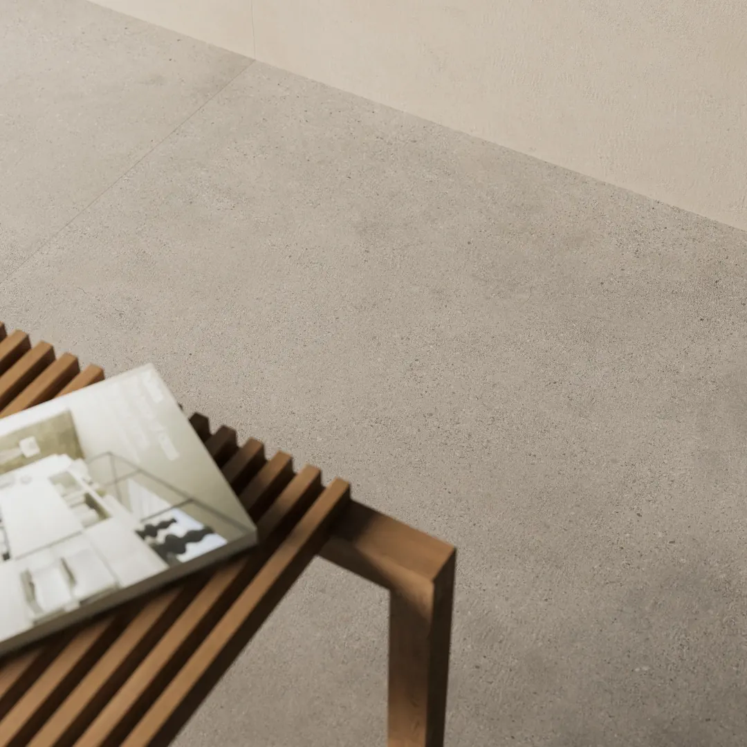 Gres Santagostino LOGICO efekt terrazzo, kamień, , beton - aranzacja w przestronnym holu