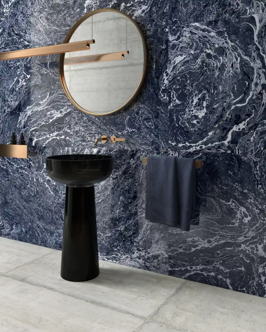 Gres Santagostino FORM efekt beton - aranzacja w eleganckiej lazience