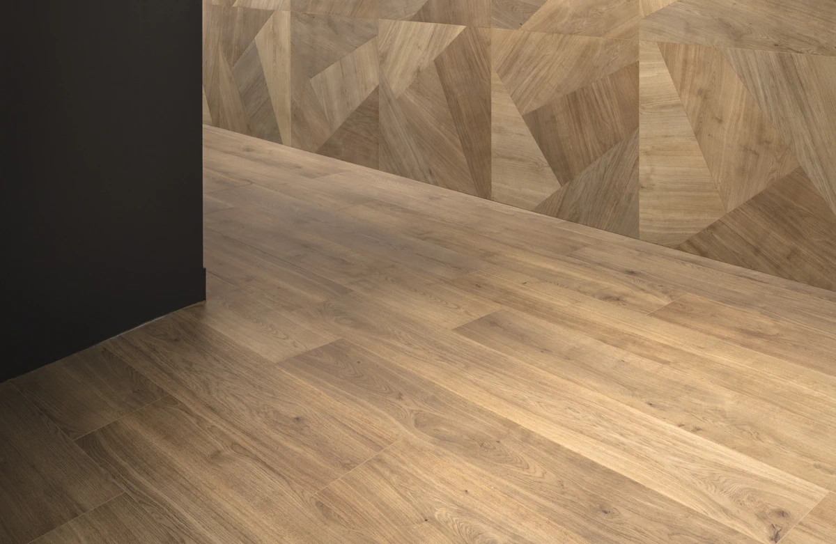 Gres Santagostino PRIMEWOOD efekt drewno - aranzacja w minimalistycznym wnetrzu