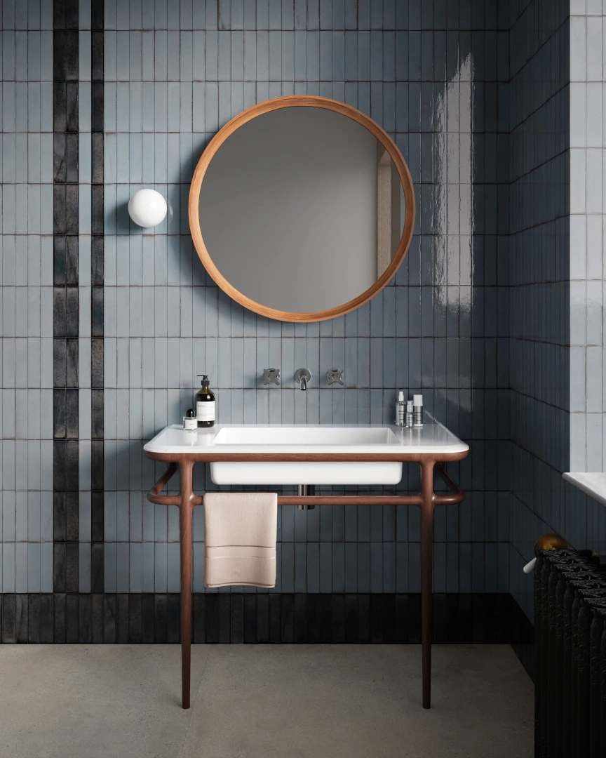 Gres Santagostino TETRIS efekt terrazzo, cegła - aranzacja w elewacji domu