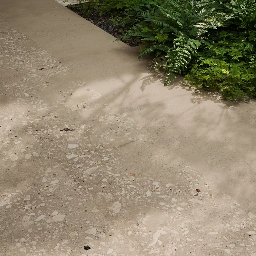 Gres Santagostino LOGICO efekt terrazzo, kamień, , beton - aranzacja w nowoczesnym salonie