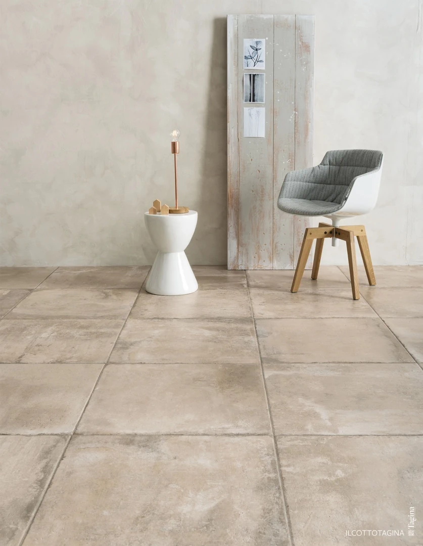 Gres Tagina ILCOTTOTAGINA efekt terakota - aranzacja w eleganckiej lazience