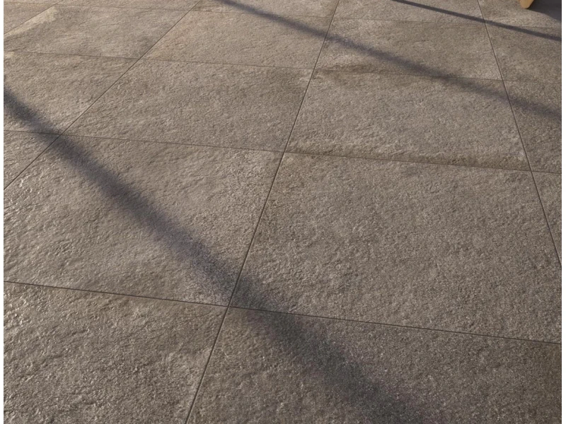 Płytki gresowe Ragno Stratford efekt kamień, Beton w nowoczesnym salonie