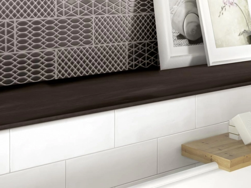 Wielkoformatowy gres Ragno Brick Glossy efekt cegła w eleganckiej strefie dziennej