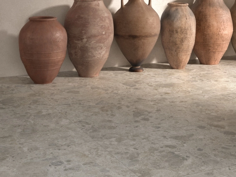 Płytki Ragno Eterna imitujące terrazzo, Kamień, Beton, Marmur w strefie wejściowej