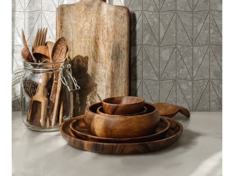 Gres porcelanowy Ragno Stratford efekt kamień, Beton w przestronnej strefie dziennej – aranżacja 49