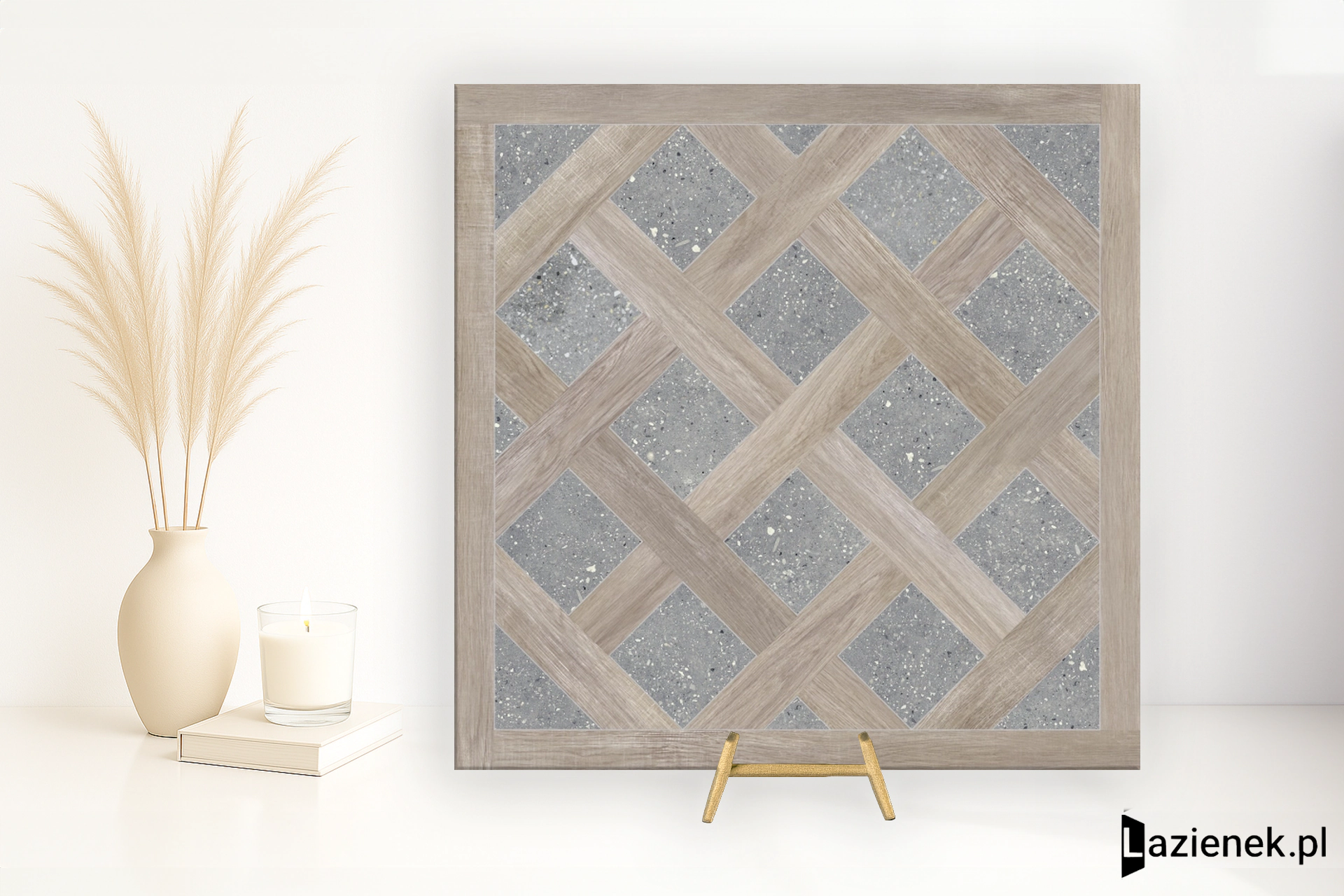 Apavisa Intarsio Grey naturalna 99.55x99.55 cm gr. 10 mm - płytka rektyfikowana / 8431940459764