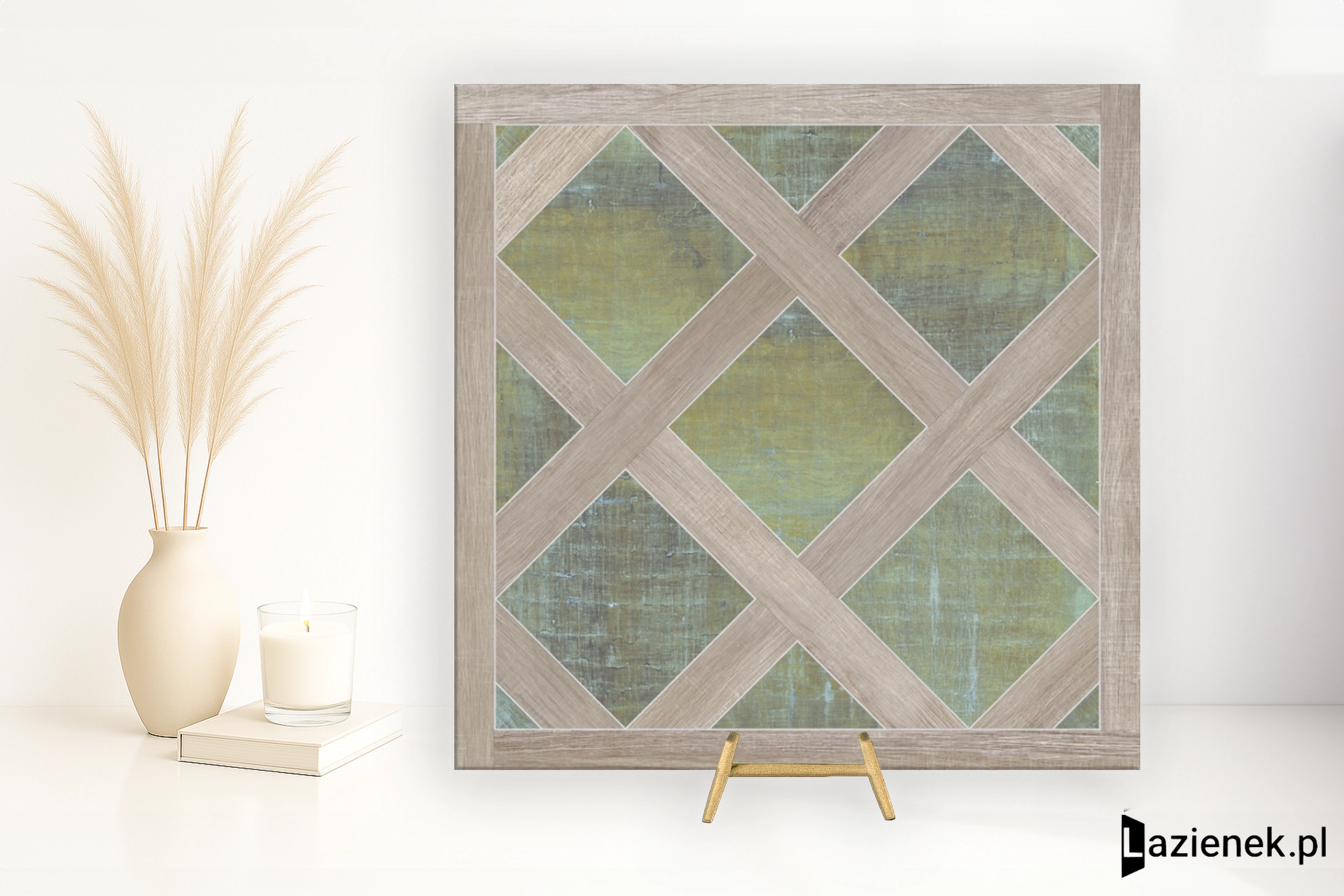 Apavisa Intarsio Green naturalna 59.55x59.55 cm gr. 10 mm - płytka rektyfikowana / 8431940461132