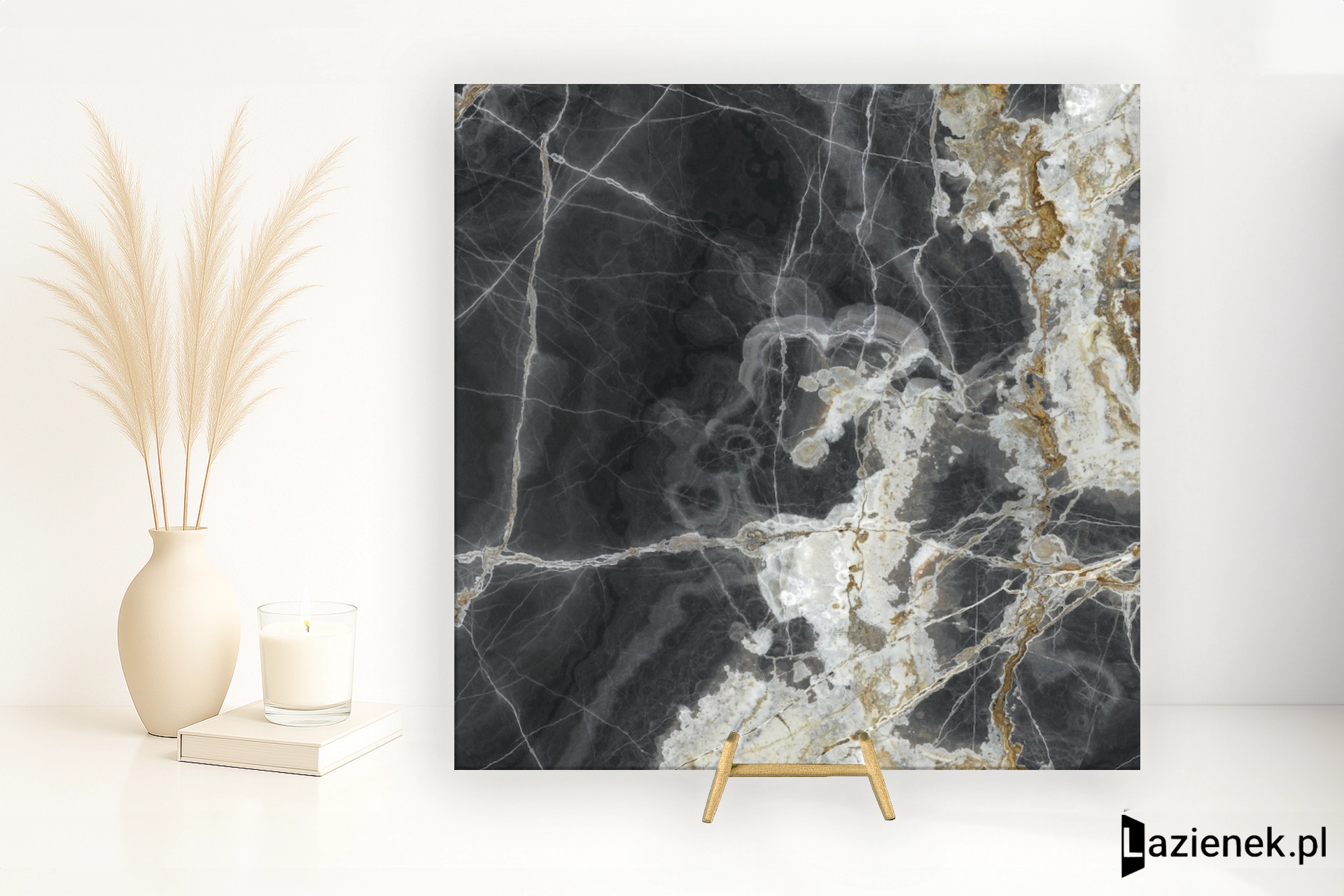 Ariostea Ultra Onici Onice Nero polerowana 75x75 cm gr. 6 mm - płytka rektyfikowana / UO6L75679