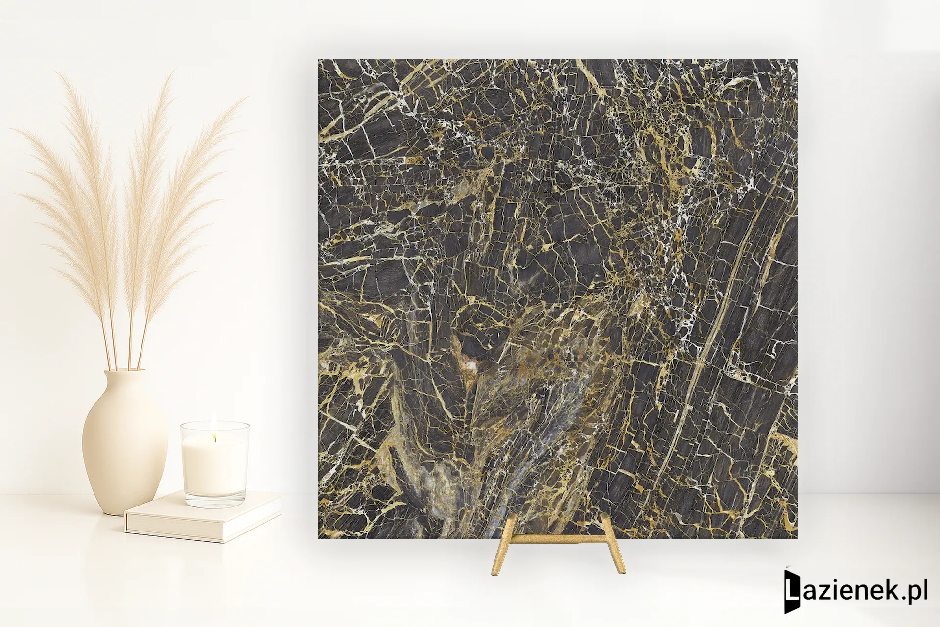 Cifre Golden Black wysoki połysk 120x120 cm gr. 11 mm - płytka rektyfikowana / 300000000000044970