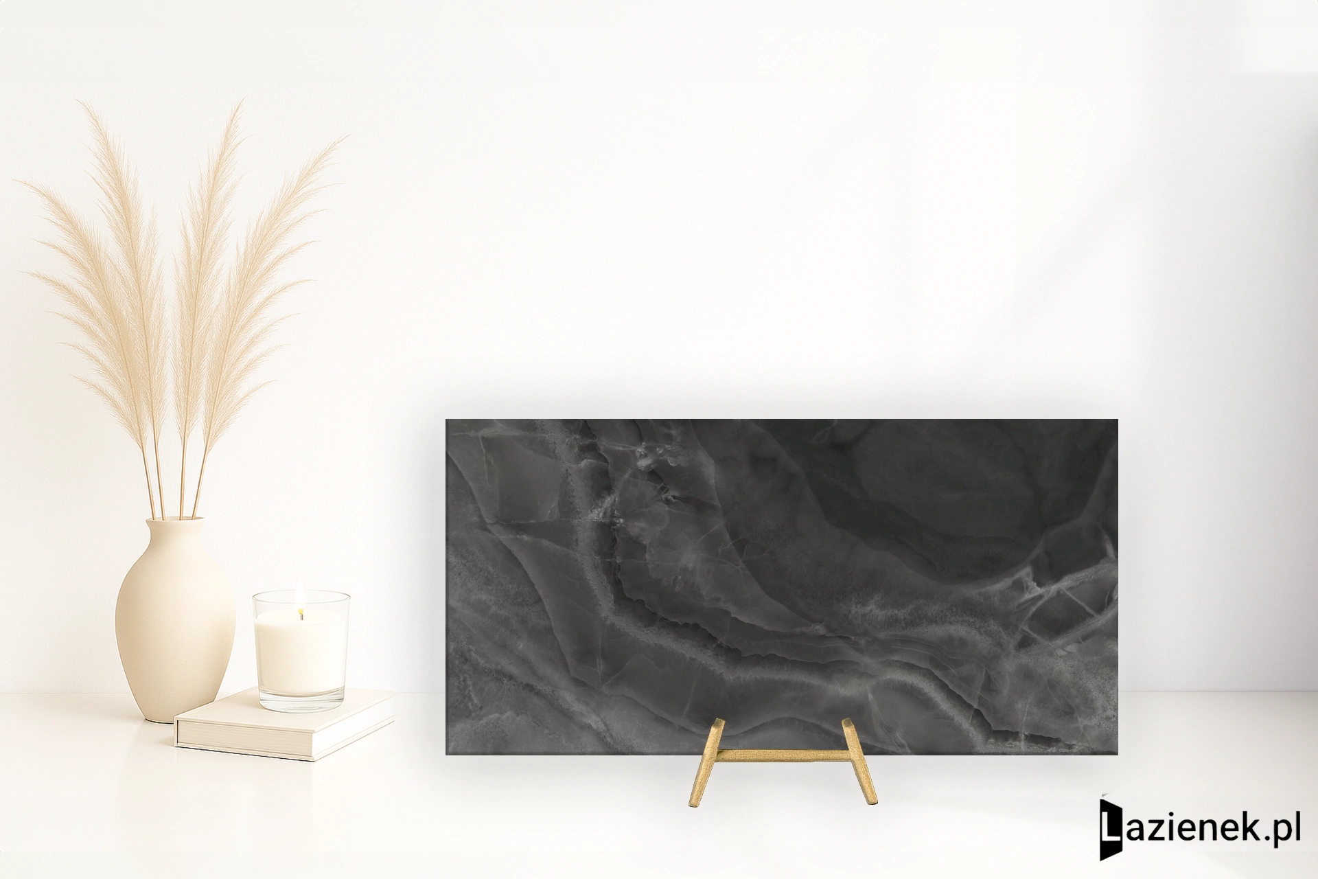 Cifre Mystica Black wysoki połysk 60x120 cm gr. 11 mm - płytka rektyfikowana / 300000000000048962