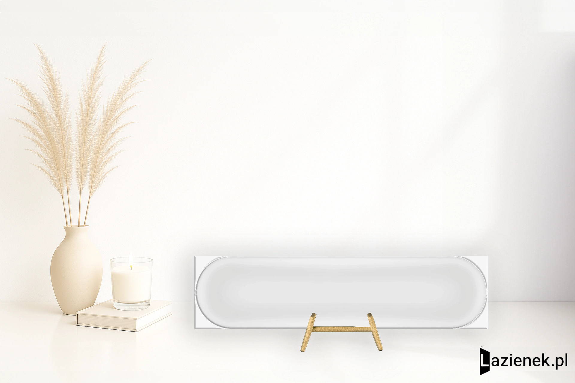 Cifre Oval White błyszcząca 7.5x30 cm gr. 8 mm - płytka rektyfikowana / 300000000000061648