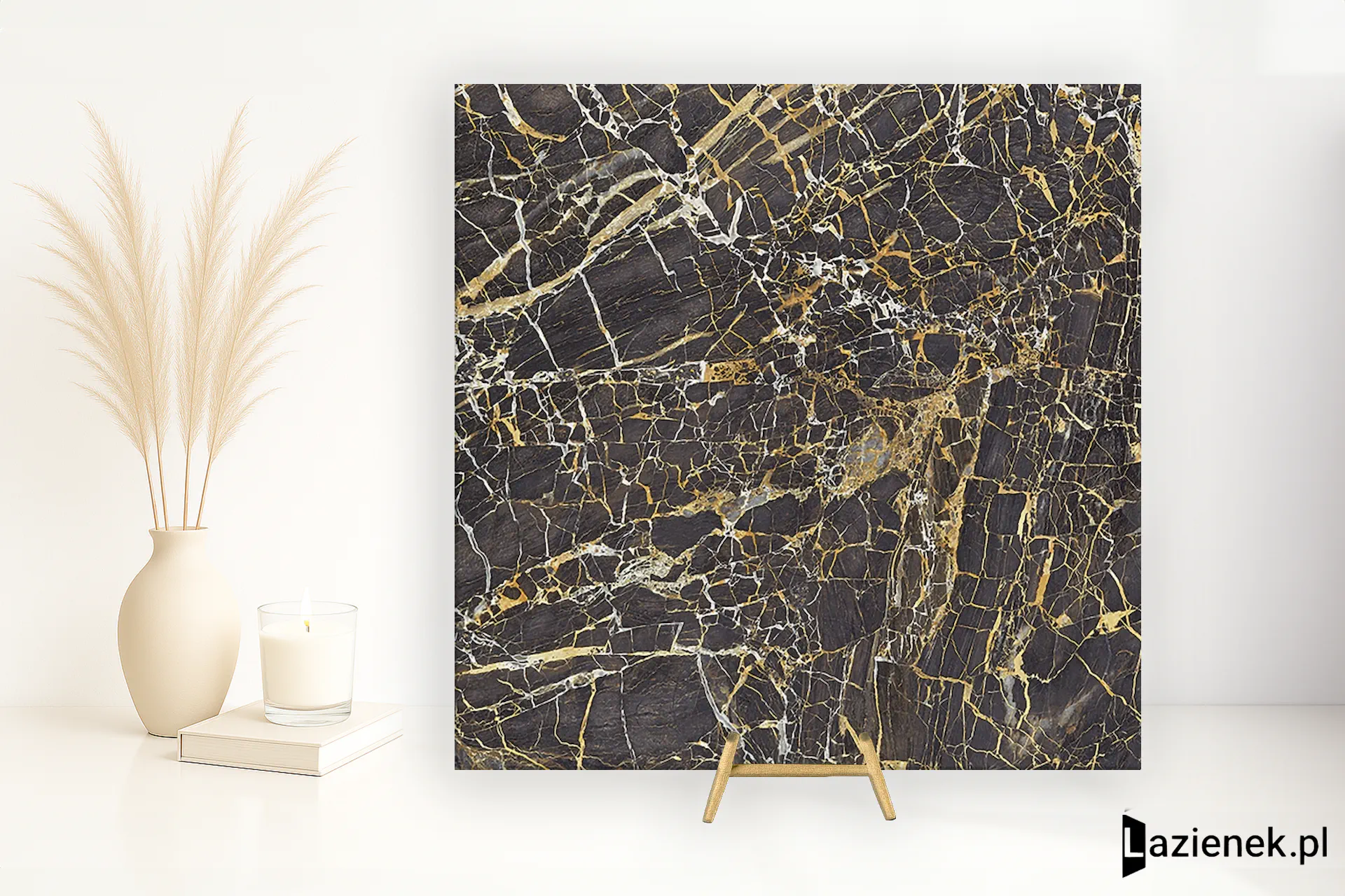 Cifre Golden Black wysoki połysk 60x60 cm gr. 10 mm - płytka rektyfikowana / 300000000000042409