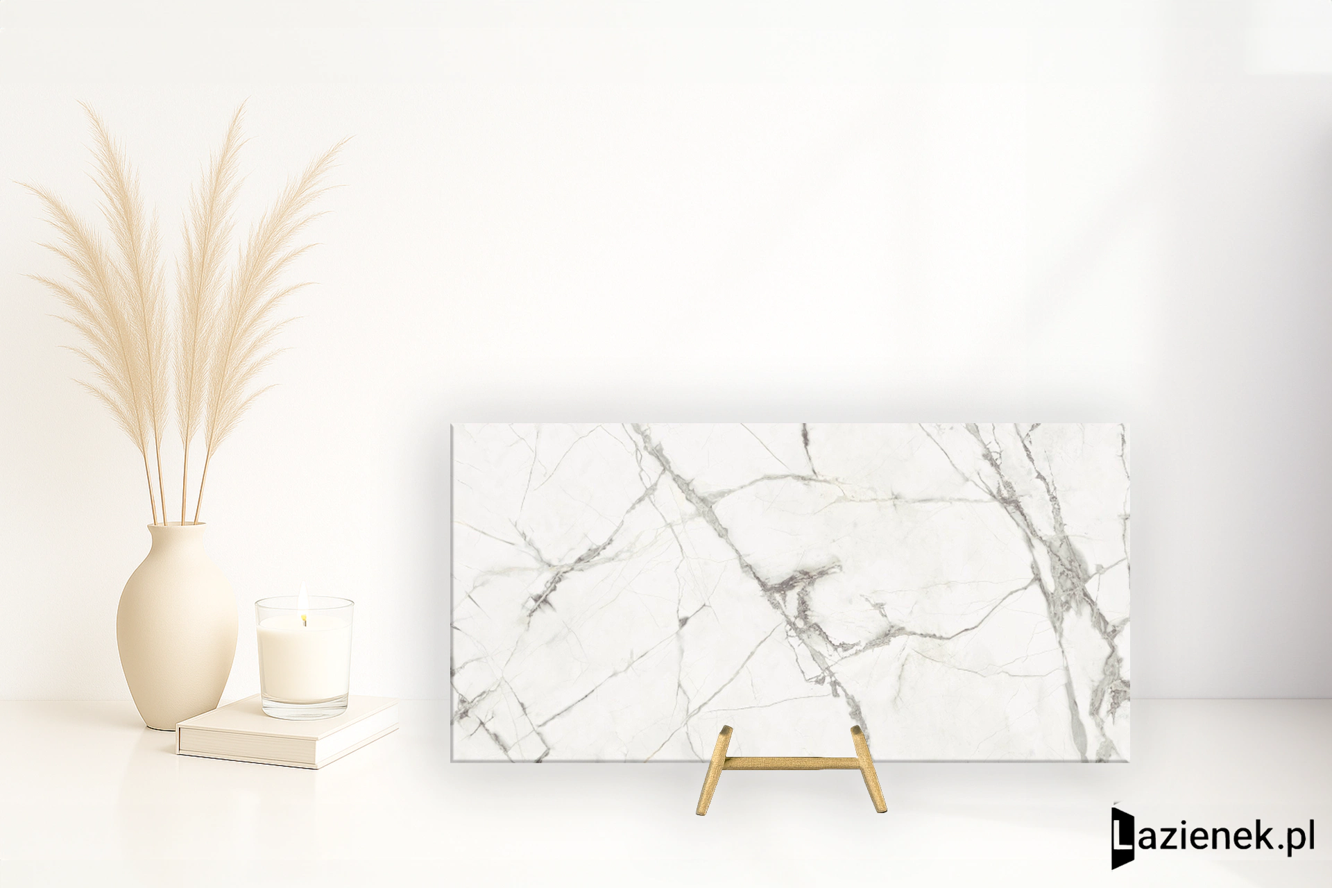Fioranese Marmorea Intensa Bianco Luce polerowana 74x148 cm - płytka rektyfikowana/ M5711LR