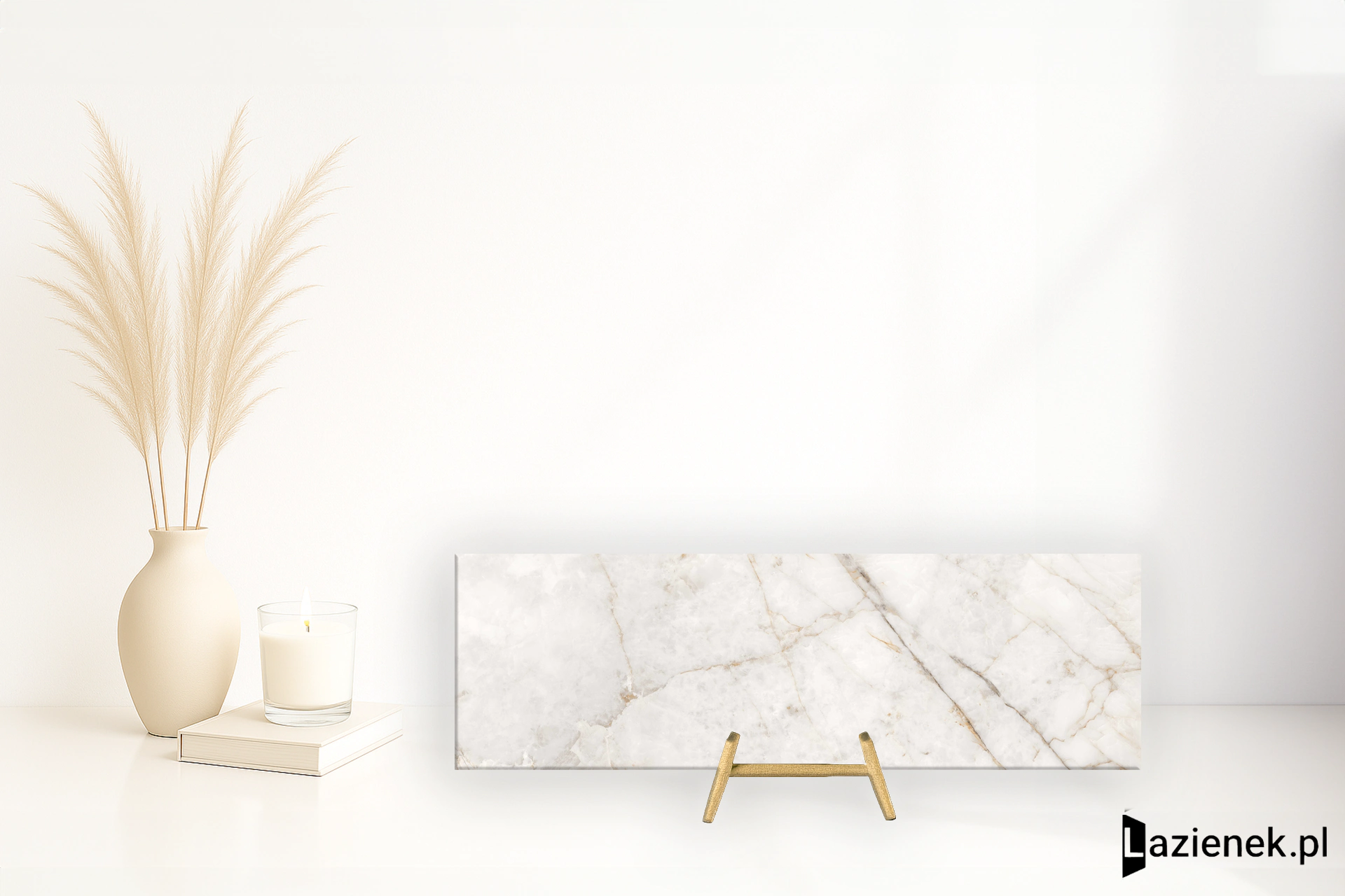 Grespania Marmorea Cuarzo Reno błyszcząca 31.5x100 cm gr. 8 mm - płytka rektyfikowana / 95MD801