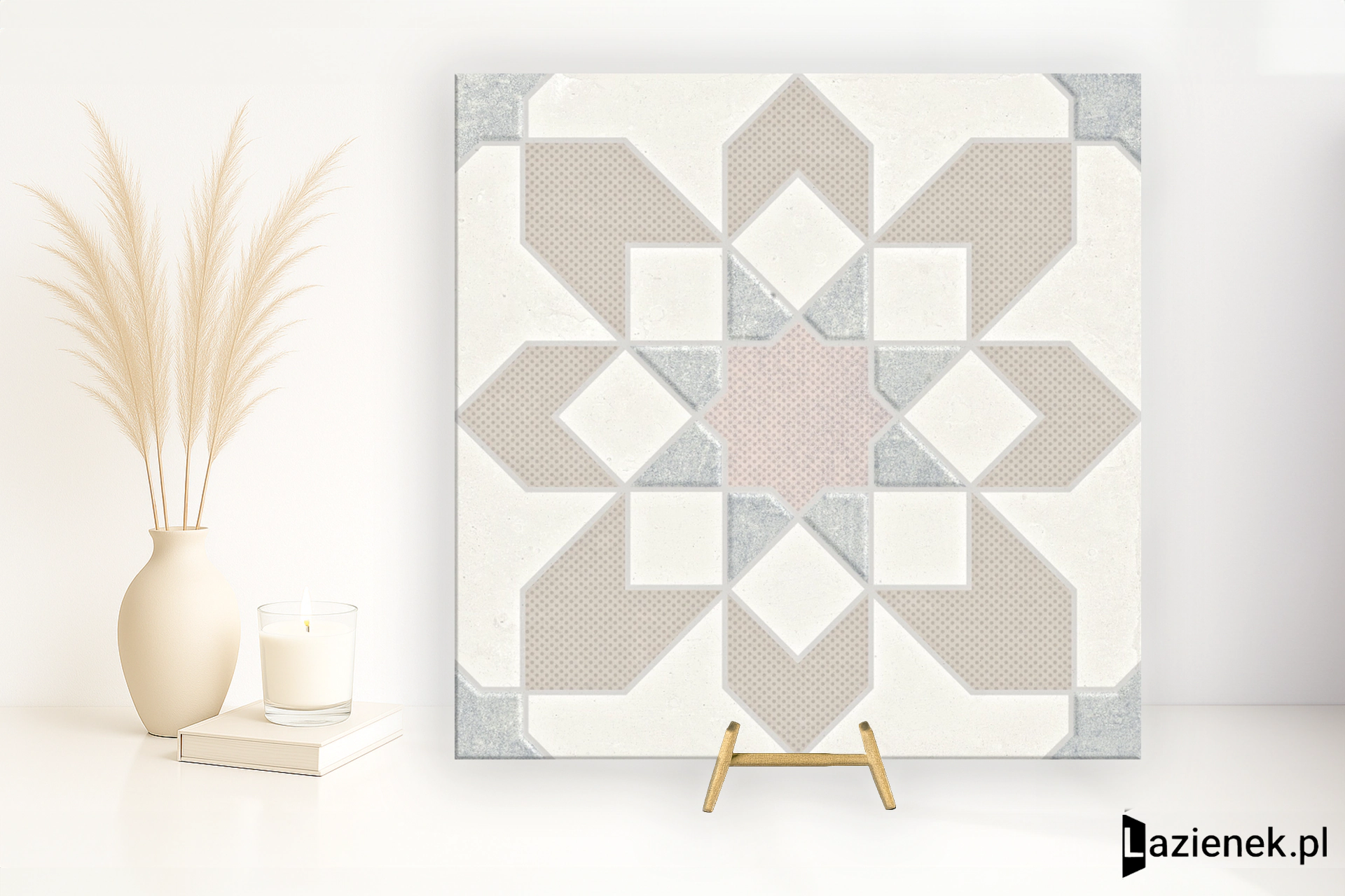 Harmony Doha Taupe Flower relief 22.3x22.3 cm gr. 9 mm - płytka nierektyfikowana / 39601