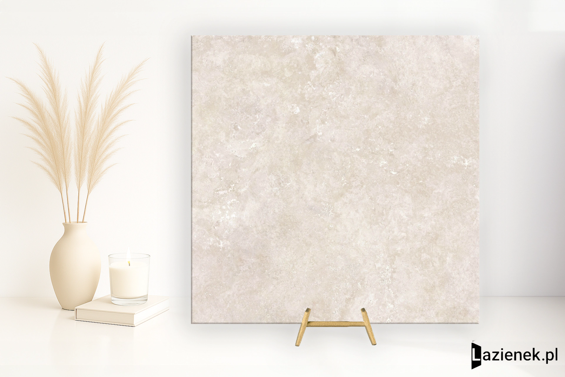 Marazzi Fabula Travertino Cross Bianco błyszcząca 100x100 cm gr. 9 mm - płytka rektyfikowana/MPKP