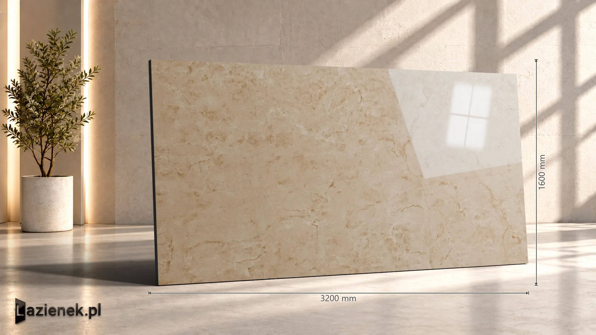 Marazzi Grande Marble Look Crema Marfil wzmocniona siatką - mat 160x320 cm gr. 6 mm - płytka rektyfikowana/METD