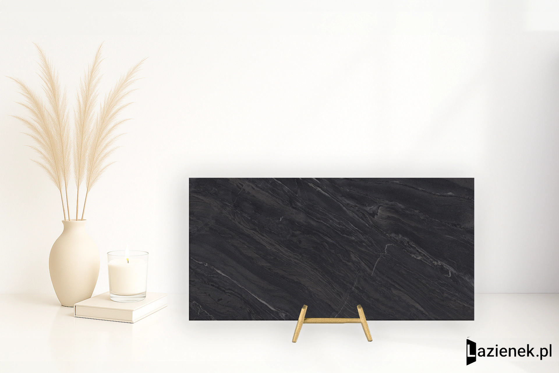 Marazzi Grande Stone Look Bahia Black wzmocniona siatką - satyna 160x320 cm gr. 6 mm - płytka rektyfikowana/MKC0