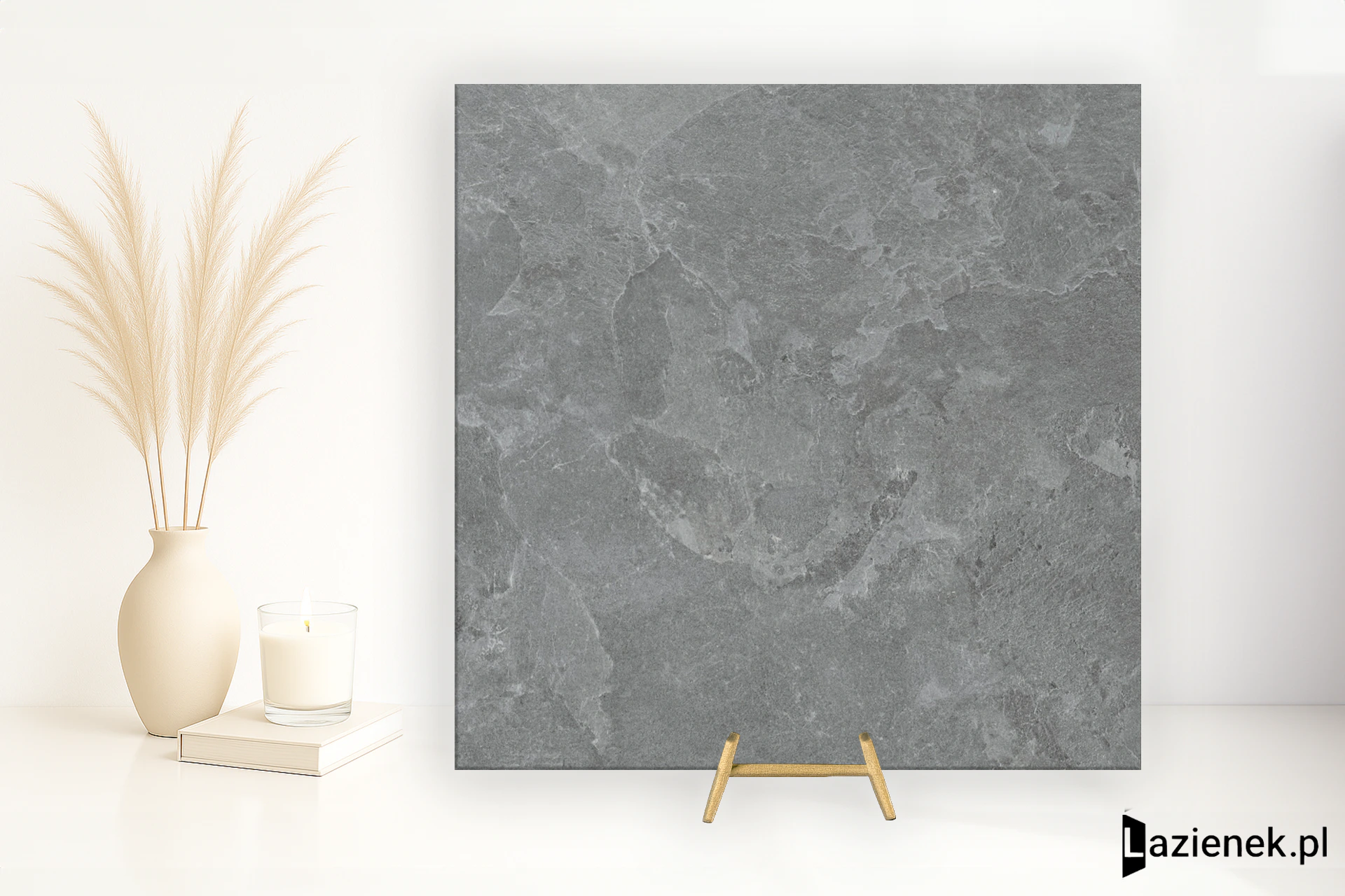 Marazzi Mystone Pietra Ligure Antracite błyszcząca 120x120 cm gr. 9 mm - płytka rektyfikowana/MPJS