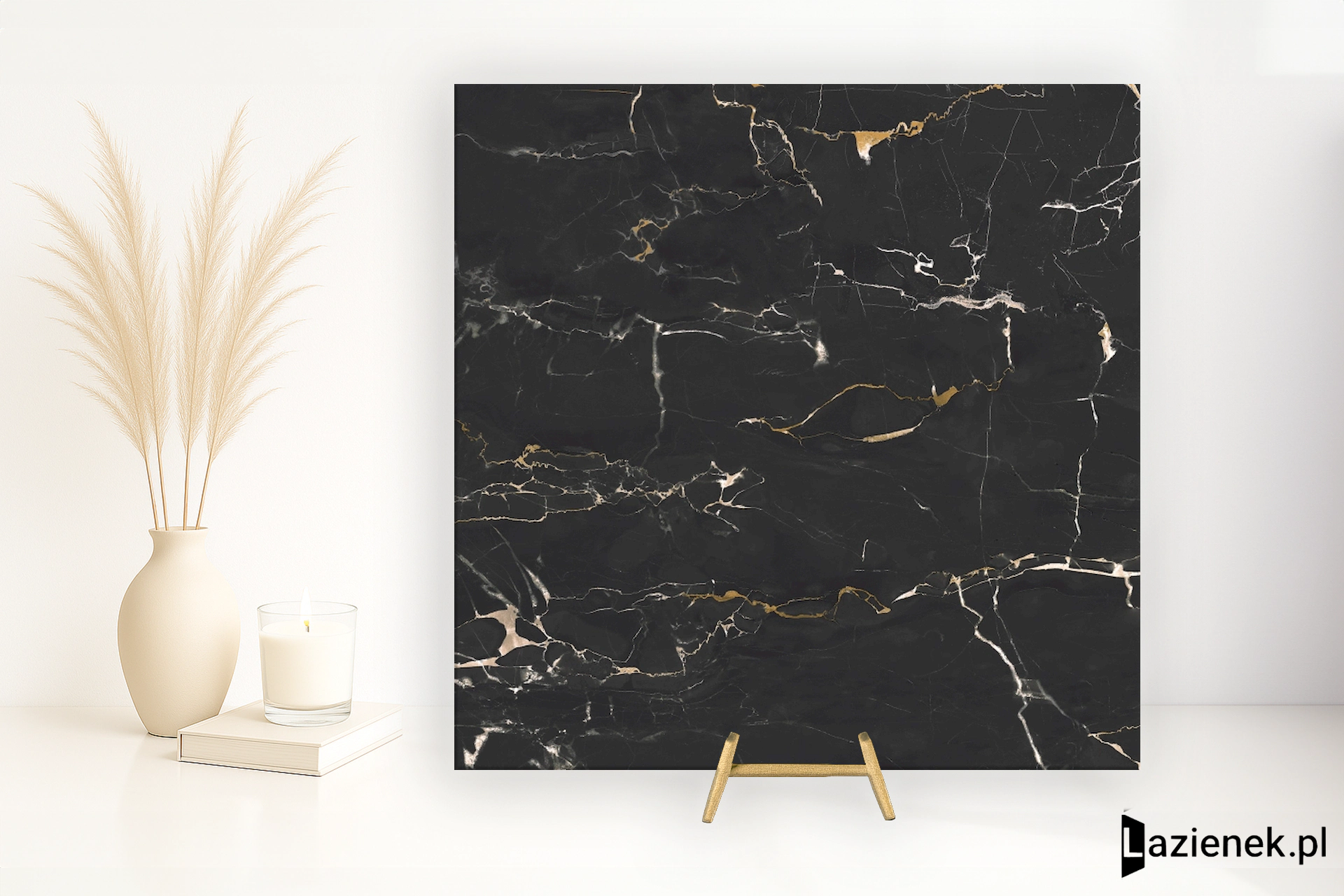 Mirage Jewels Black Gold wysoki połysk 60x60 cm gr. 9 mm - płytka rektyfikowana / TV53