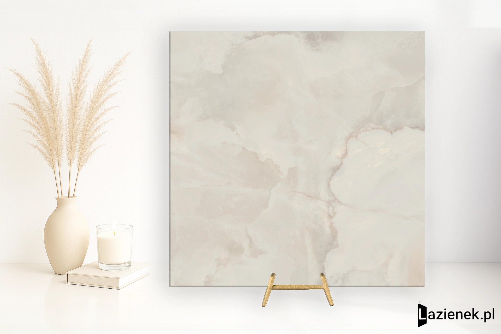 Mirage Onyce Alabaster perłowa satynowa 120x120 cm gr. 9 mm - płytka rektyfikowana / CEL9
