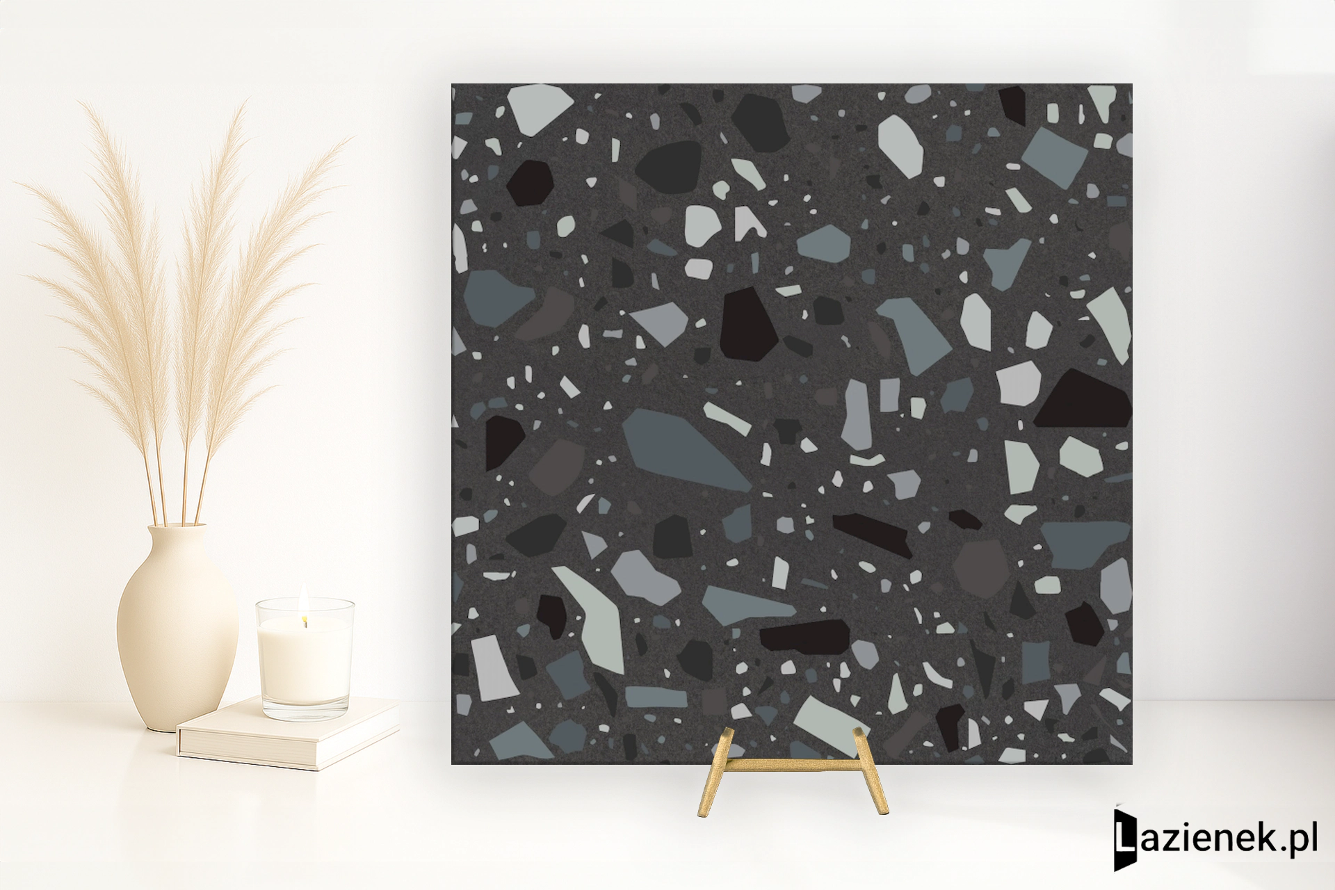 Quintessenza Confetti Nero.Petrolio matowa 18.6x18.6 cm gr. 8 mm - płytka rektyfikowana/CNF107M